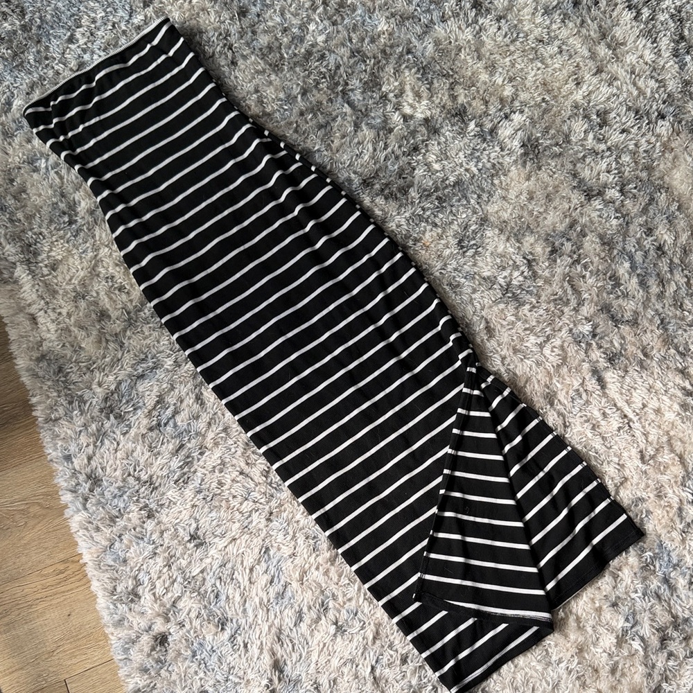 Black and White Striped Women's Tube Dress